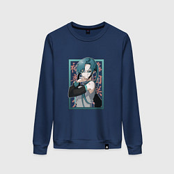 Свитшот хлопковый женский Hatsune Miku Drain, цвет: тёмно-синий