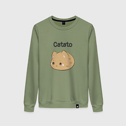 Свитшот хлопковый женский Catato cotton, цвет: авокадо