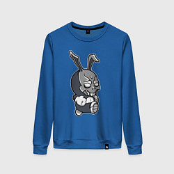 Свитшот хлопковый женский Cool hare Hype Крутой заяц Шумиха, цвет: синий
