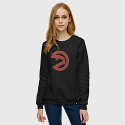 Свитшот хлопковый женский Атланта Хокс NBA, цвет: черный — фото 2