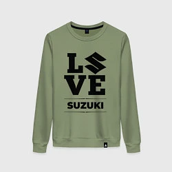 Свитшот хлопковый женский Suzuki Love Classic, цвет: авокадо