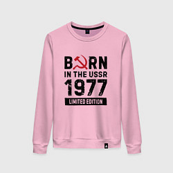 Свитшот хлопковый женский Born In The USSR 1977 Limited Edition, цвет: светло-розовый