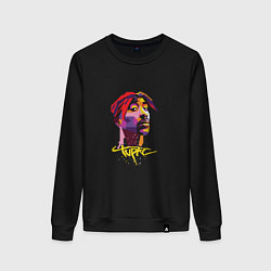 Свитшот хлопковый женский Tupac Color, цвет: черный