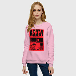 Свитшот хлопковый женский АКИРАAKIRA - Tetsuo vs Kaneda, цвет: светло-розовый — фото 2
