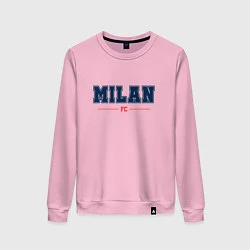 Свитшот хлопковый женский Milan FC Classic, цвет: светло-розовый