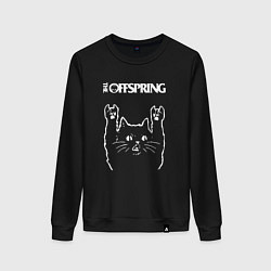 Свитшот хлопковый женский The Offspring Рок кот, цвет: черный