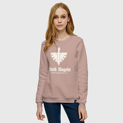 Свитшот хлопковый женский Темные ангелы лого винтаж, цвет: пыльно-розовый — фото 2