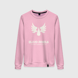 Свитшот хлопковый женский Кровавые ангелы лого винтаж, цвет: светло-розовый