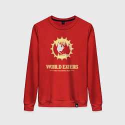 Свитшот хлопковый женский Пожиратели миров лого винтаж, цвет: красный