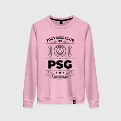 Свитшот хлопковый женский PSG: Football Club Number 1 Legendary, цвет: светло-розовый