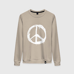 Свитшот хлопковый женский Pacific symbol white, цвет: миндальный