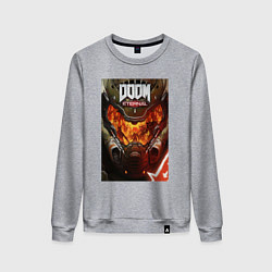 Свитшот хлопковый женский Doom eternal - poster, цвет: меланж