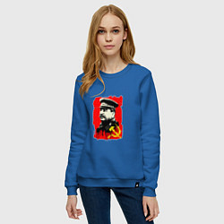 Свитшот хлопковый женский СССР - Сталин, цвет: синий — фото 2
