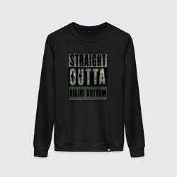 Свитшот хлопковый женский Straight Outta Bikini Bottom, цвет: черный