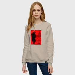 Свитшот хлопковый женский Раскольников - А не срубить ли мне бабок, цвет: миндальный — фото 2