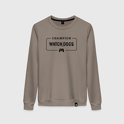 Свитшот хлопковый женский Watch Dogs gaming champion: рамка с лого и джойсти, цвет: утренний латте