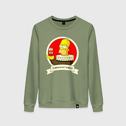 Свитшот хлопковый женский To beer or not to beer?, цвет: авокадо