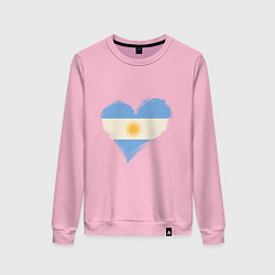 Свитшот хлопковый женский Сердце - Аргентина, цвет: светло-розовый