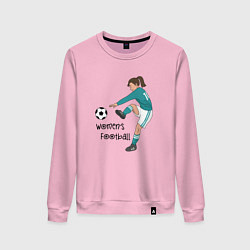 Свитшот хлопковый женский Womens football, цвет: светло-розовый