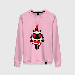 Свитшот хлопковый женский Воскресшая овечка - Cult of the lamb, цвет: светло-розовый