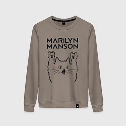 Женский свитшот Marilyn Manson - rock cat