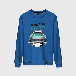 Свитшот хлопковый женский Ride the classic, цвет: синий