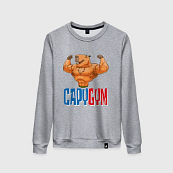 Свитшот хлопковый женский CapyGYM - лучший бодибилдинг, цвет: меланж