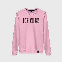 Свитшот хлопковый женский Ice Cube - logo, цвет: светло-розовый