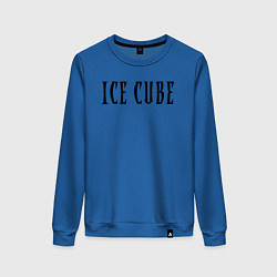 Свитшот хлопковый женский Ice Cube - logo, цвет: синий