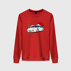 Свитшот хлопковый женский Nissan 180SX JDM, цвет: красный