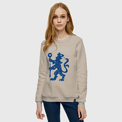 Свитшот хлопковый женский FC Chelsea Lion, цвет: миндальный — фото 2