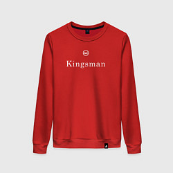 Свитшот хлопковый женский Kingsman - логотип, цвет: красный