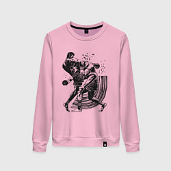 Свитшот хлопковый женский Кикбоксинг, цвет: светло-розовый