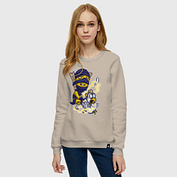 Свитшот хлопковый женский Shadow shaman, цвет: миндальный — фото 2