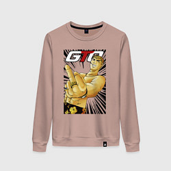 Свитшот хлопковый женский Onizuka fuck, цвет: пыльно-розовый