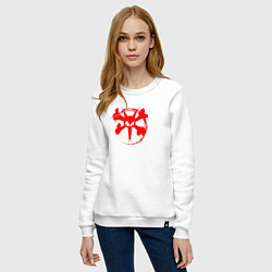 Свитшот хлопковый женский Bones logo, цвет: белый — фото 2