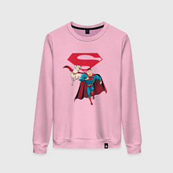 Женский свитшот Крипто и Супермен с лого DC Лига Суперпитомцы