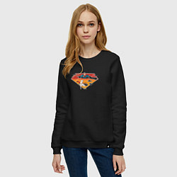 Свитшот хлопковый женский Супермен и его пес Крипто DC Лига Суперпитомцы, цвет: черный — фото 2