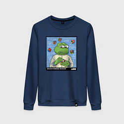Свитшот хлопковый женский Pepe brainshtorm, цвет: тёмно-синий