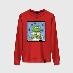 Свитшот хлопковый женский Pepe brainshtorm, цвет: красный