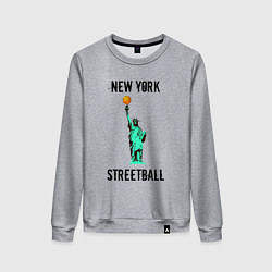 Свитшот хлопковый женский Нью-Йорк Стритбол, цвет: меланж