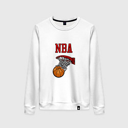 Свитшот хлопковый женский Basketball - NBA logo, цвет: белый