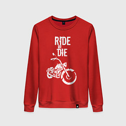 Свитшот хлопковый женский Ride or Die винтаж, цвет: красный