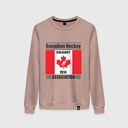 Свитшот хлопковый женский Федерация хоккея Канады, цвет: пыльно-розовый