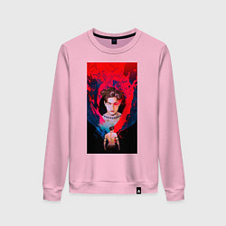 Свитшот хлопковый женский Bang Chan fan art, цвет: светло-розовый