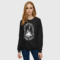 Свитшот хлопковый женский Dark Souls костер, цвет: черный — фото 2
