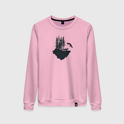 Свитшот хлопковый женский Лисий остров, цвет: светло-розовый