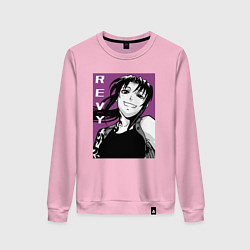 Свитшот хлопковый женский Двурукая Реви, цвет: светло-розовый