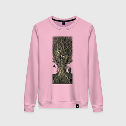 Свитшот хлопковый женский Nest tree, цвет: светло-розовый