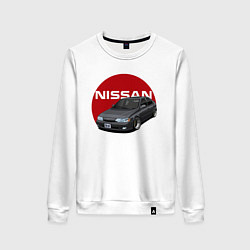Свитшот хлопковый женский Nissan B-14, цвет: белый
